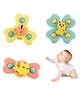 Comercio 3 PCS Baby Bath Spinner Toy with Rotating Suction Cup Spinning Top Toy Animal Spin Sucker Baby Bath Toys Dining Chairs Toys- COLOR & DESIGN MAY VARY