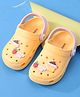 Babyoye Back Strap Closure Clogs With Strawberry & Cupcake Applique - Yellow