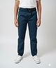 Zion Cotton Lycra Woven Solid Trousers - Navy Blue