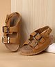Babyoye Velcro Closure Solid Sandals - Tan