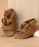 Babyoye Velcro Closure Solid Sandals - Tan