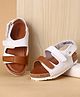 Babyoye Velcro Closure Solid Sandal - White & Brown