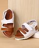 Babyoye Velcro Closure Solid Sandal - White & Brown