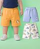 Babyoye 100% Cotton Knit Dino Printed Shorts Pack Of 3 - Multicolour
