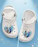 Yellow Bee Disney Frozen Featuring Elsa & Anna Applique Detailed Perforated Sling Back Clogs - White