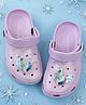 Yellow Bee Disney Frozen Featuring Elsa & Anna Applique & Sequins Detailed Perforated Slingback Clogs - Purple