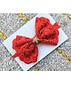 FOLLOW THE NEEDLE Bow & Star Applique Detailed Headband - Red