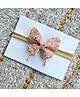 FOLLOW THE NEEDLE Butterfly Applique Detailed Sequins Embellished Headband - Peach