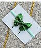 FOLLOW THE NEEDLE Butterfly Applique Detailed Sequins Embellished Headband - Green