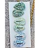 FOLLOW THE NEEDLE Set Of 3 Sequin Embellished Hair Clips - Green Blue White