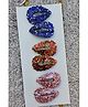 FOLLOW THE NEEDLE Set Of 3 Sequin Embellished Hair Clips - Blue Red Peach