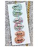 FOLLOW THE NEEDLE Set Of 6 Glitter Embellished Tic Tac Clips - Blue & Orange & Green