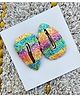 FOLLOW THE NEEDLE Glittered Hair Clips - Orange Pink & Blue
