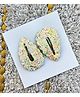 FOLLOW THE NEEDLE Sequins Embellished Glitter & Heart Applique Detailed Snap Clips - Yellow Green & Pink