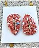 FOLLOW THE NEEDLE Sequins Embellished Glitter & Snowflake Detailed Snap Clips - Red
