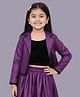 Lil' Drama Jacquard Knit Full Sleeves Solid Jacket - Violet