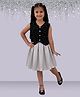 Lil' Drama Velvet Knit Sleeveless Star Printed Top & Skirt Set - Black & White