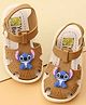 Yellow Bee Disney Lilo & Stitch Featuring Character Applique Detailed Button Closure Sandals - Brown