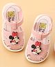 Yellow Bee Disney Mickey Mouse & Friends Featuring Minnie Mouse Applique Detailed Button Closure Sandals - Pink