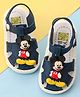Yellow Bee Disney Mickey & Friends Featuring Mickey Applique Detailed Button Closure Sandals - Navy Blue