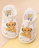 Yellow Bee Disney Lion King Featuring Simba Applique Detailed Button Closure Sandals - Beige