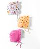 Babyhug 100% Cotton Knit Caps with Knot Solid, Heart & Rainbow Print Pack of 3 Multicolour - Diameter 11 cm