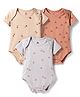 I Bears Interlock Knit Half Sleeves Tropical Theme Printed Onesies Pack of 3 - Multicolour