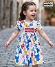 Babyhug Disney 100% Cotton Knit Half Sleeves Frock With Minnie Mouse Graphics - White