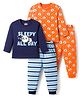 Babyhug Cotton Knit Full Sleeves T-Shirt & Pajama Night Suits with Panda Print & Stripes Pack of 2 - Multicolor
