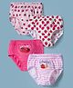 Bodycare 100% Cotton Knit Strawberry Stripes & Hearts Printed Panties Pack Of 4 - Multicolour