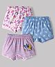 Bodycare Cotton Knit Shorts with Butterfly Print Pack of 3 - White Light Blue & Pink