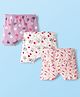Bodycare Cotton Knit Floral Printed Shorts Pack of 3 - Pink Mist, White & Lavender