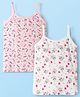 Bodycare Cotton Knit Sleeveless Floral Printed Slips Pack of 2 - White & Pink