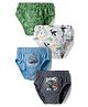 Bodycare Cotton Knit Briefs with Dino Print Pack of 4 - White Green & Blue