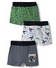 Bodycare Cotton Knit Briefs With Dino Print Pack of 3 - Green White & Grey