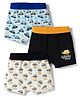 Bodycare Cotton Knit Trunks With Car Print Pack of 3 - Light Grey Blue & Black