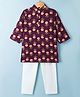 Teentaare Cotton Woven Full Sleeves Floral Printed Kurta & Pyjama Set - Purple