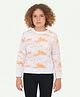 CHILINS Cotton Fleece Full Sleeves Tie Dye Sweatshirts - Orange