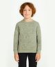 CHILINS Cotton Fleece Full Sleeves Animal Printed Sweatshirts - Green