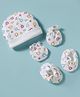 Ben Benny Interlock Knit Parachute Printed Cap Mittens & Booties Set White - Diameter 10 cm