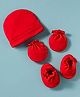 Ben Benny Interlock Knit Solid Cap Mittens & Booties Red - Diameter 11 cm