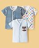 Ben Benny Interlock Knit Half Sleeves Striped & Car Printed Jhablas Pack of 3 - White & Grey
