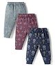 Zero Knitted Full Length Animal Printed Lounge Pants Pack Of 3 - Multicolour