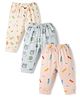 Zero Knitted Full Length Animal & Beach Theme Printed Lounge Pants Pack Of 3 - Multicolour