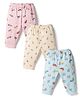 Zero Knit Full Length Car & Teddy Bear Printed Lounge Pants Pack of 3 - Multicolor