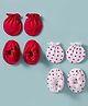 Ben Benny Interlock Knit Mittens and Booties With Star Print Pack of 2 - Red & White
