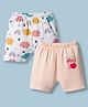 Ben Benny Interlock Knit Knee Length Shorts with Tropical Theme Print Pack of 2 - Multicolor