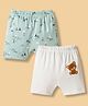 Ben Benny Interlock Knit Knee Length Shorts with Jungle Theme Print Pack of 2 - Multicolor