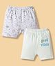 Ben Benny Interlock Knit Knee Length Shorts with Good Vibes Print Pack of 2 - Multicolor