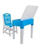 Rashvseh Kids Functional Desk Chair Set With Book Holder - White & Sky Blue